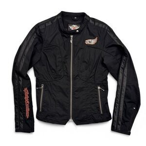 Y2K Harley Davidson Women’s Cotton Jacket M Bikers Punk Grunge Rockstar Goth